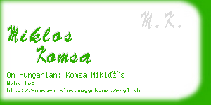 miklos komsa business card